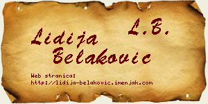 Lidija Belaković vizit kartica